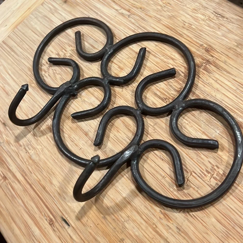 Rustic Brown industrial Metal Wall Decorative Scroll Hook